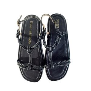 NEW $296 STUART WEITZMAN CALYPSO 8.5B BRAIDED SLINGBACK PLATFORM SANDALS